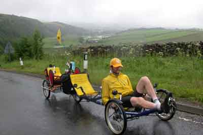 Rob Hague on hill towing trailer